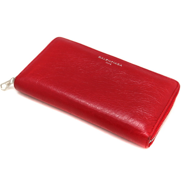 Balenciaga Wallet Zippy Red Leather Zip - Picture 1 of 6